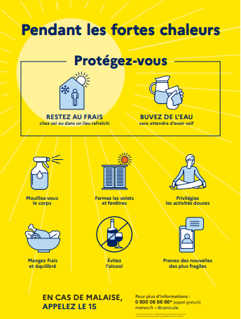 Ouvrir l'affiche "Pendant les fortes chaleurs" - (PDF, 178 ko, ouvre dans une nouvelle fenêtre)